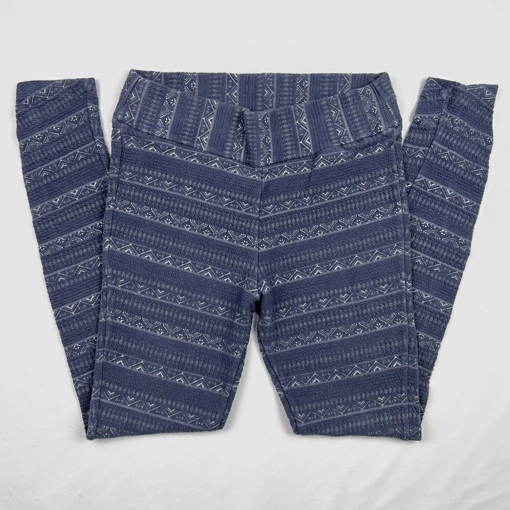 Columbia Small Textured Print Blue Ruched Leggings